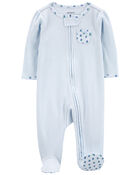 Baby Floral 2-Way Zip Thermal Sleep & Play Pajamas, image 2 of 4 slides