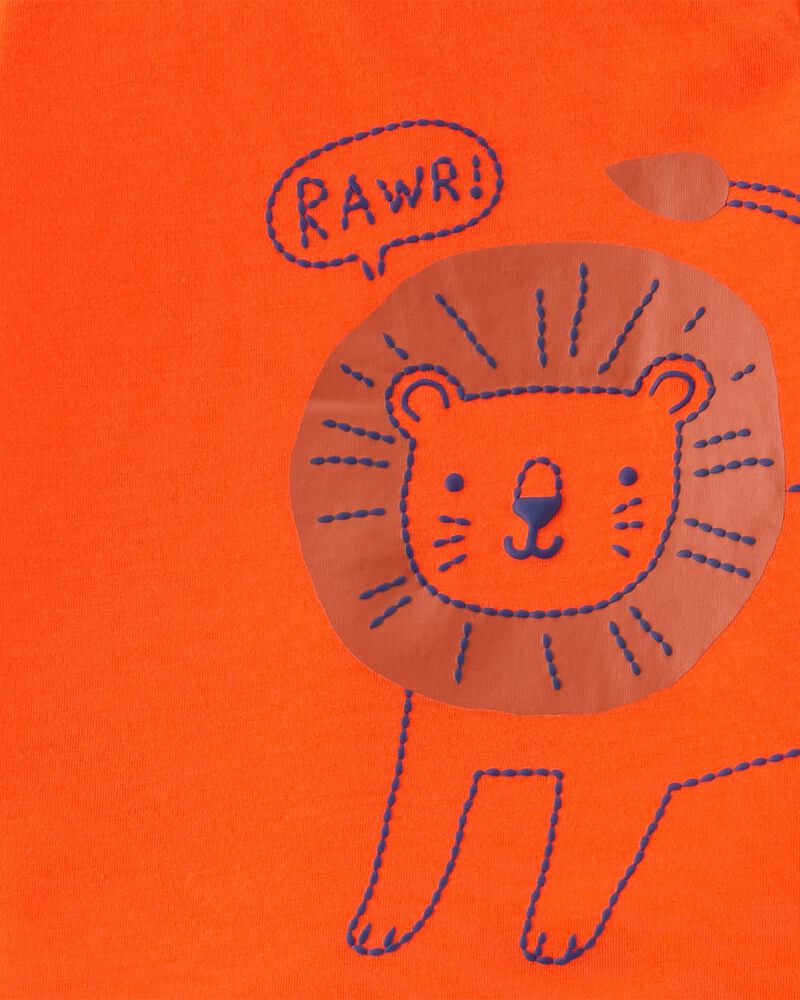 Toddler 4-Piece Lion Loose Fit Poly Pajamas, image 2 of 4 slides