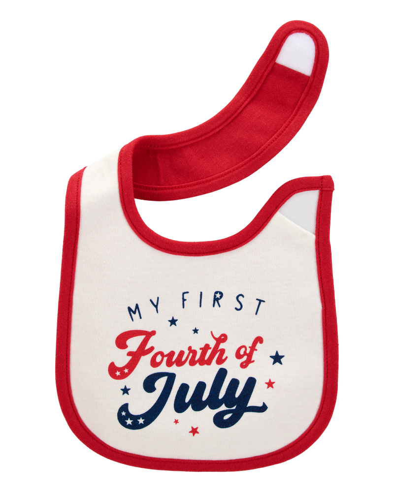 Baby My First Fourth Of July Teething Bib, image 2 of 3 slides