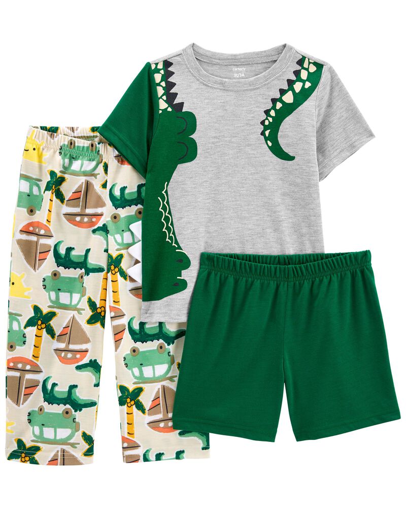 Toddler 3-Piece Alligator Loose Fit Pajamas, image 1 of 3 slides