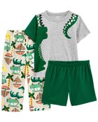 Toddler 3-Piece Alligator Loose Fit Pajamas, image 1 of 3 slides