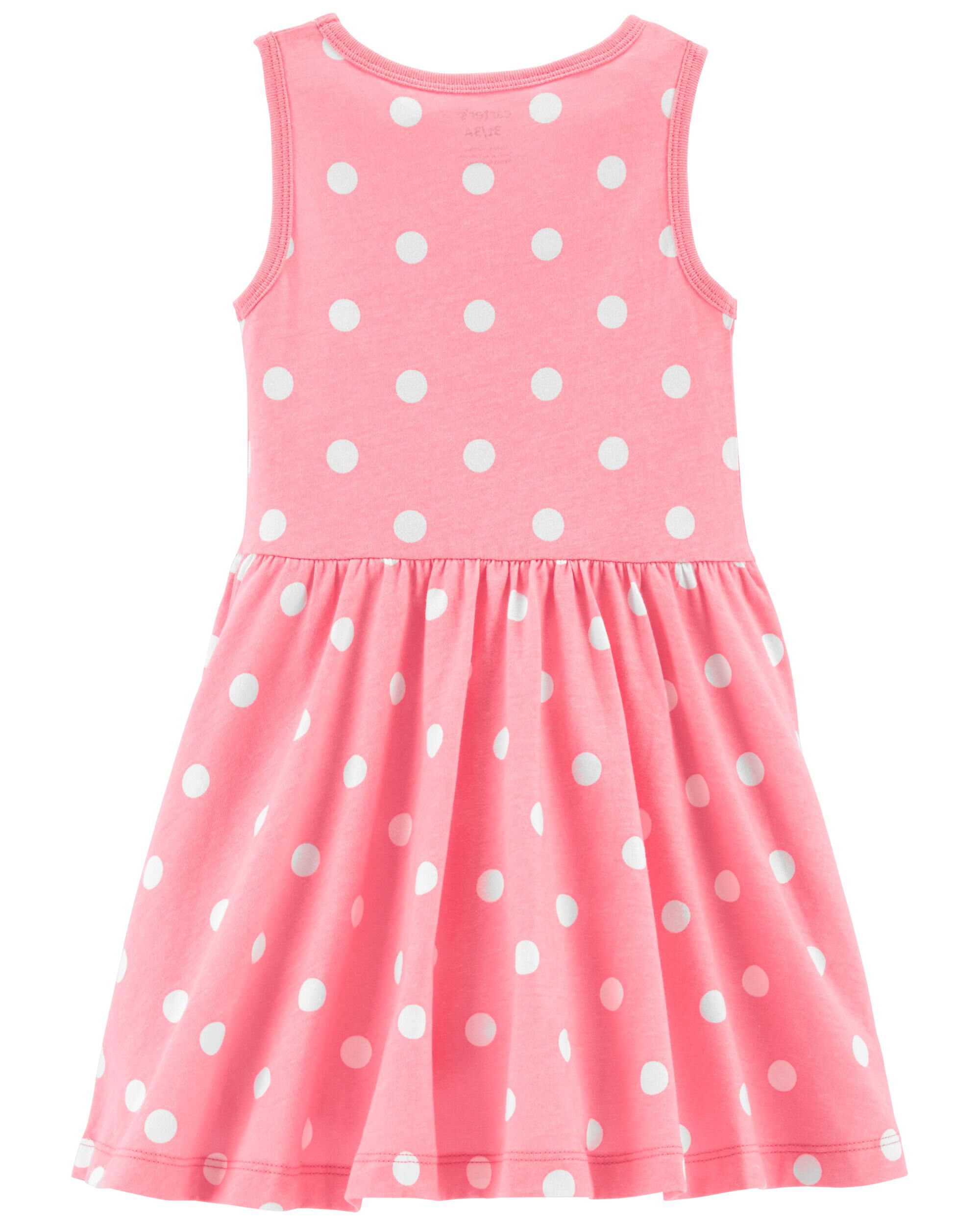 Light pink polka dot dress store