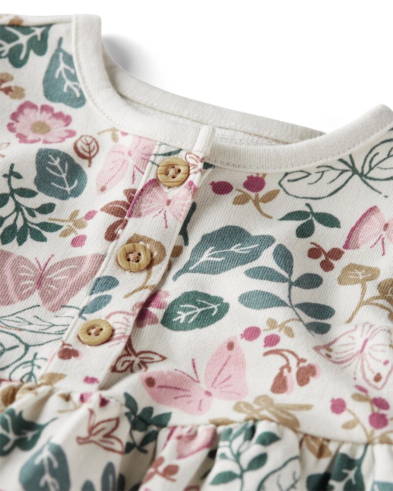 Baby Organic Cotton Butterfly-Print Pocket Dress, image 5 of 6 slides