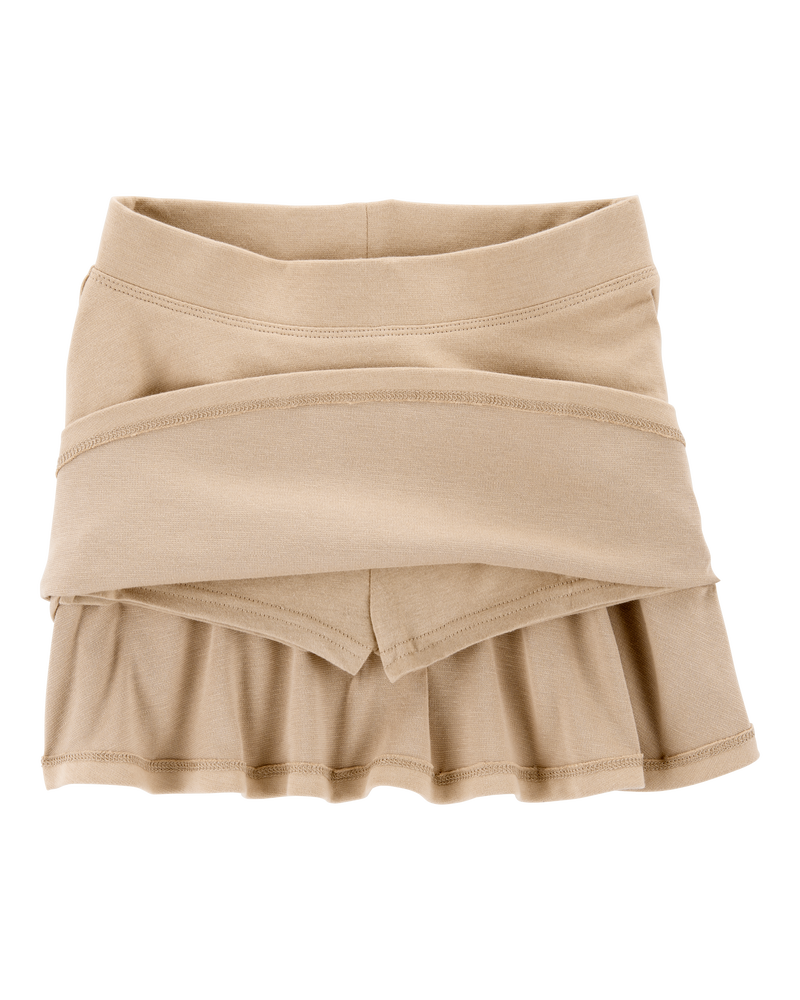 Toddler Ponte Knit Uniform Skort - Khaki, image 4 of 6 slides