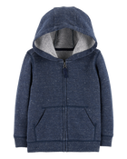 Toddler Marled Zip-Up French Terry Hoodie, image 1 of 2 slides