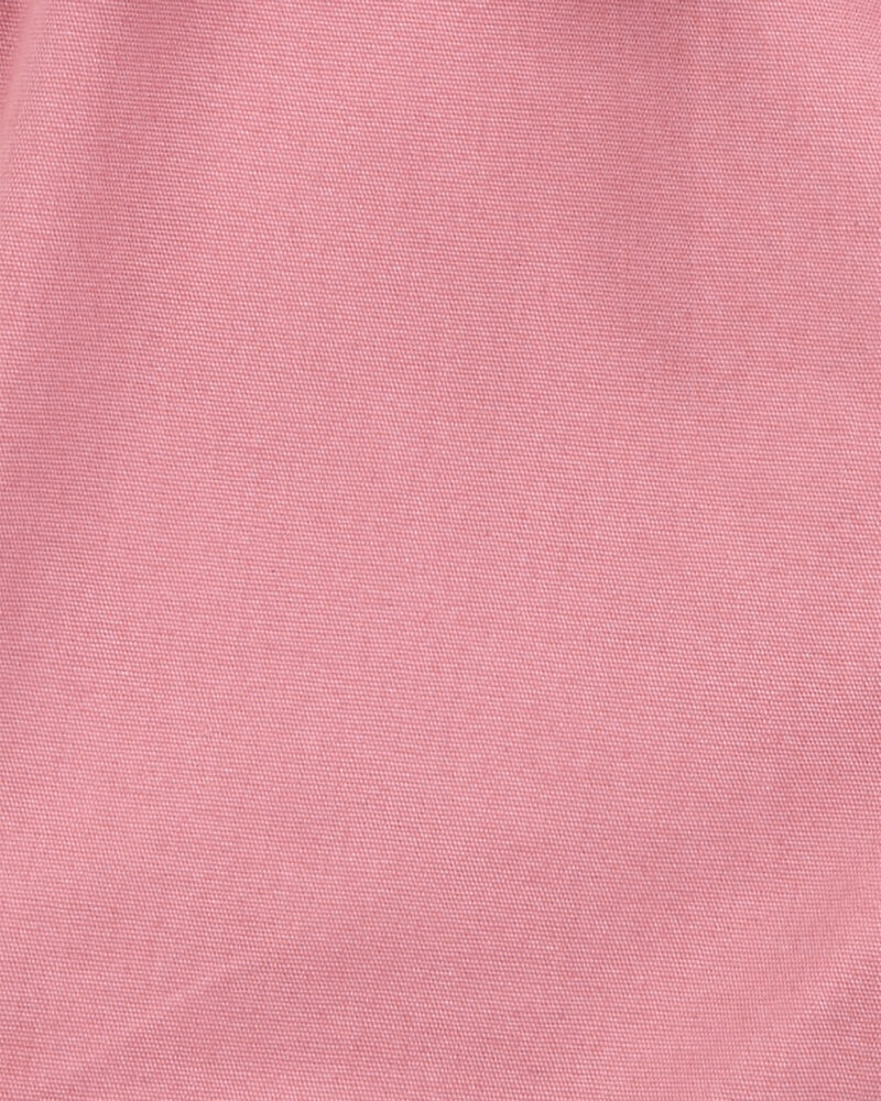 Baby Girl Sleeveless Canvas Romper -Pink, image 2 of 3 slides
