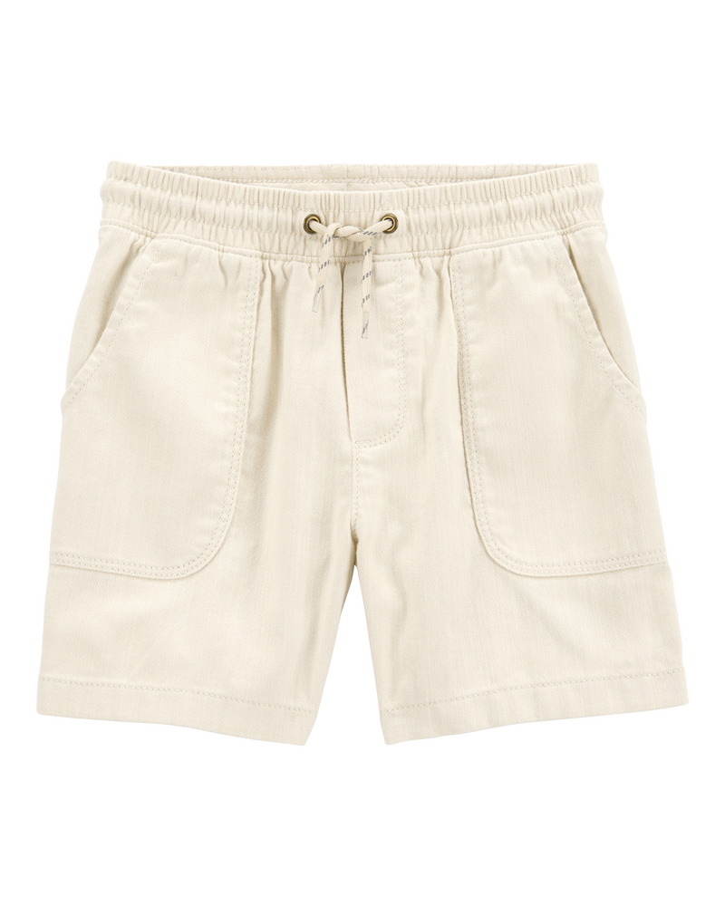 Boys Pull-On Twill Shorts - Khaki, image 1 of 4 slides