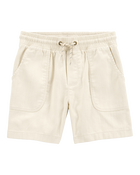 Boys Pull-On Twill Shorts - Khaki, image 1 of 4 slides