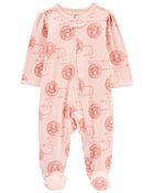 Baby Lion 2-Way Zip Cotton Blend Sleep & Play Pajamas, image 1 of 3 slides