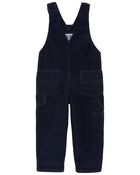 Plaid-Lined Corduroy Overalls, image 2 of 3 slides