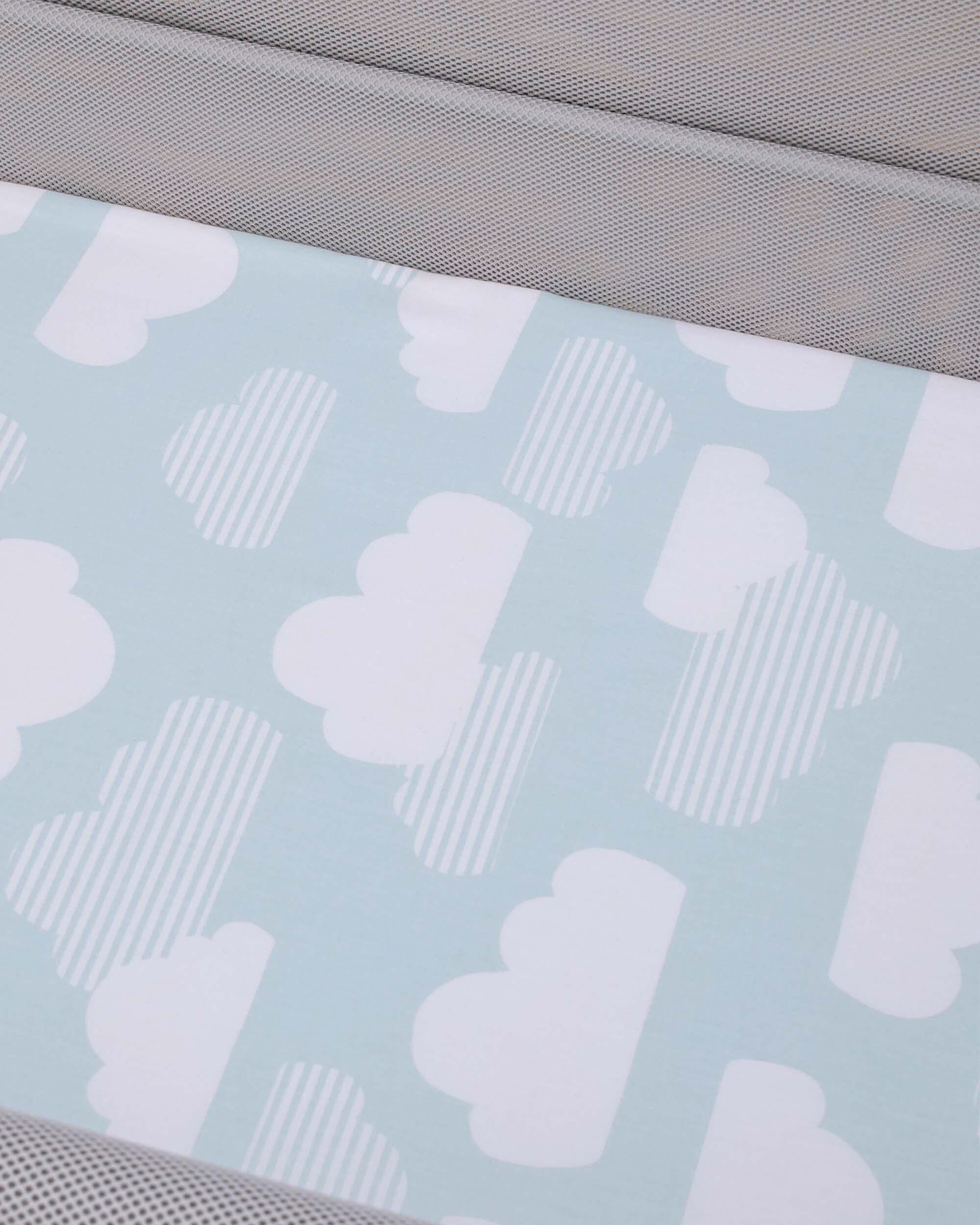 Cozy-Up 2-in-1 Bedside Sleeper & Bassinet Fitted Sheet - Blue Clouds, image 17 of 17 slides