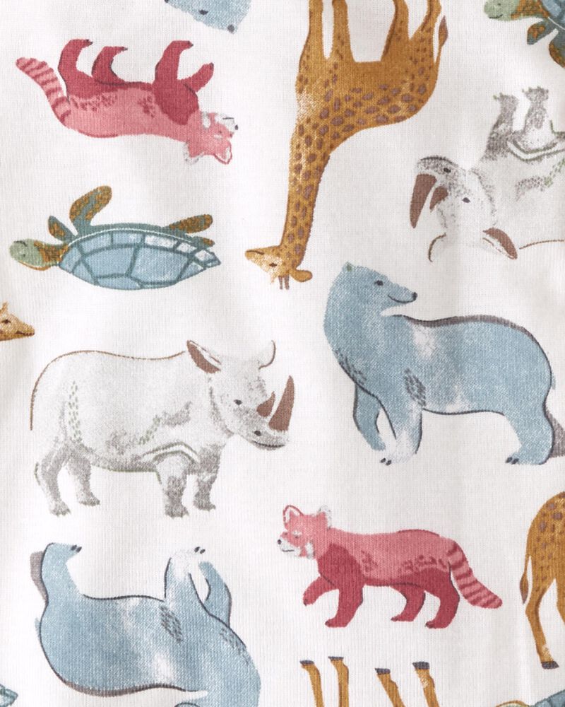 Baby Organic Cotton Rib 3-Pack Animal & Striped Bodysuits, image 5 of 7 slides