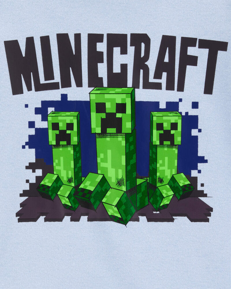 Kid Minecraft Snug Fit Cotton 2-Piece Pajamas - Blue, image 2 of 3 slides