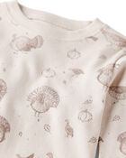 Toddler Organic Cotton Pajamas in Turkey Gobbler Print, image 2 of 5 slides
