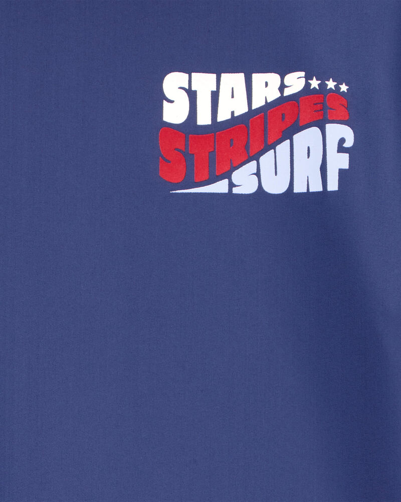 Boys Fourth of July Short Sleeve Rashguard - Navy, image 3 of 4 slides