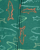Baby 1-Piece Shark 100% Snug Fit Cotton Footie Pajamas, image 2 of 4 slides