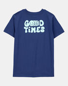 Kid Smiley Face Short-Sleeve Graphic Tee - Navy, image 2 of 5 slides