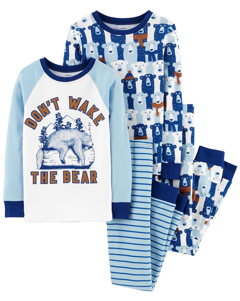4-Piece Boys Snug Fit Cotton Pajamas