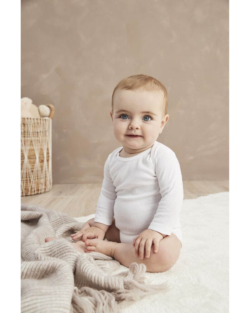 Baby 4-Pack Long-Sleeve Bodysuits, image 2 of 3 slides