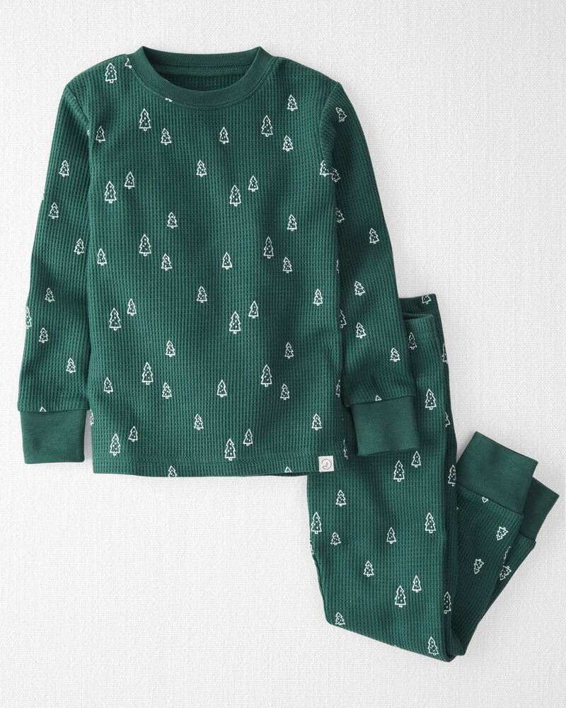 Toddler Waffle Knit Pajamas Set Made with Organic Cotton, image 1 of 4 slides
