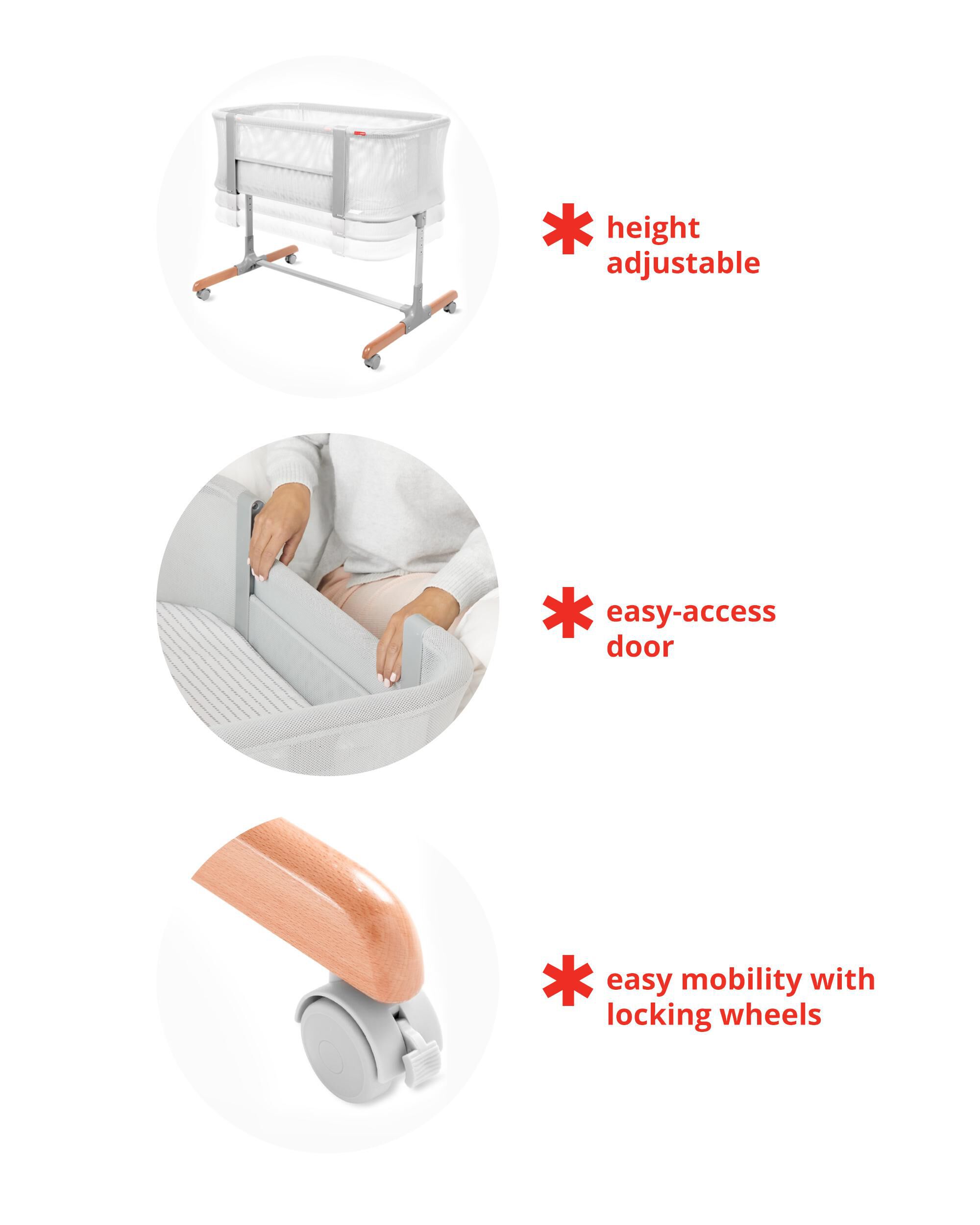 Cozy-Up 2-in-1 Bedside Sleeper & Bassinet Fitted Sheet - Blue Clouds, image 4 of 17 slides