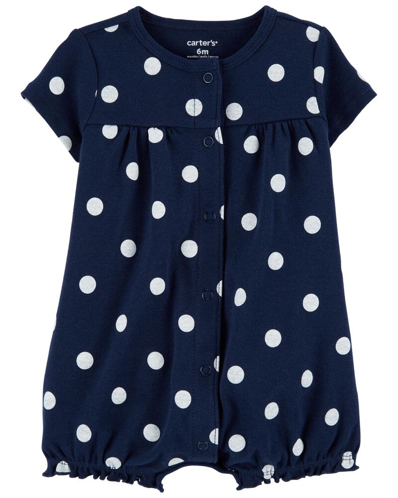 Baby Polka Dot Snap-Up Romper, image 1 of 3 slides