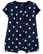 Baby Polka Dot Snap-Up Romper, image 1 of 3 slides