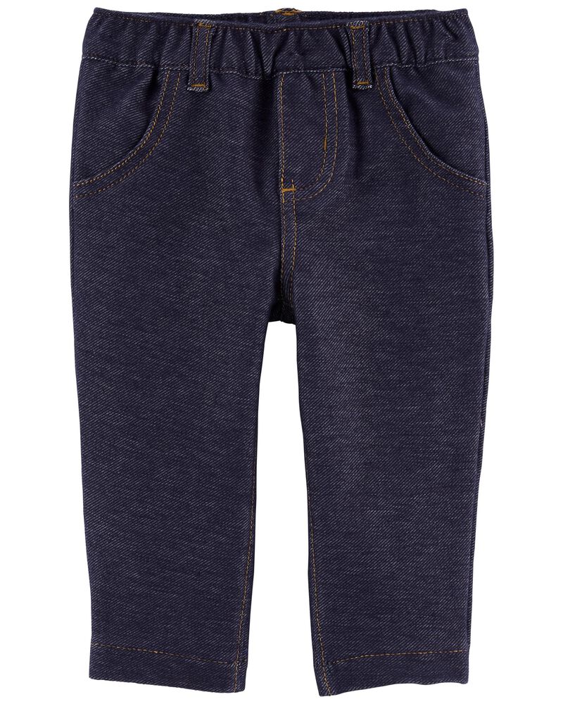 Baby Pull-On Knit Denim Pants, image 1 of 3 slides