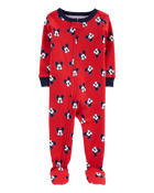 Baby 1-Piece Mickey Mouse 100% Snug Fit Cotton Footie Pajamas, image 1 of 4 slides