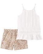 Kid 2-Piece Crinkle Jersey Top & Pull-On Shorts, image 1 of 2 slides