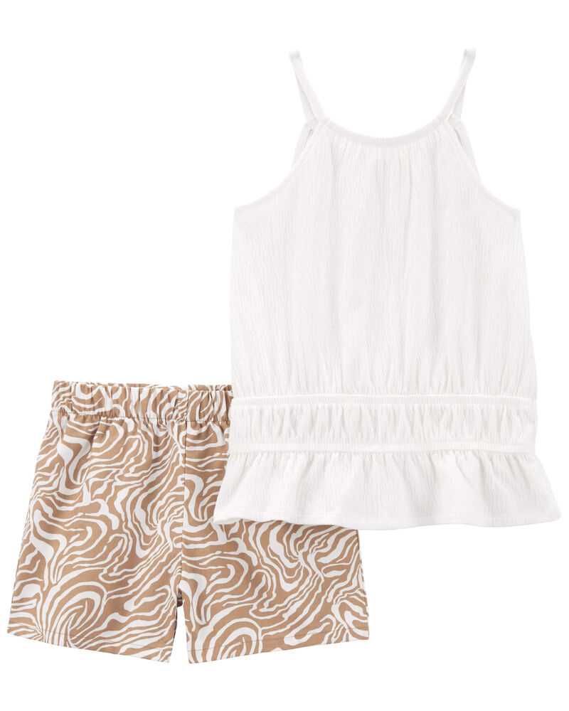 Kid 2-Piece Crinkle Jersey Top & Pull-On Shorts, image 1 of 2 slides