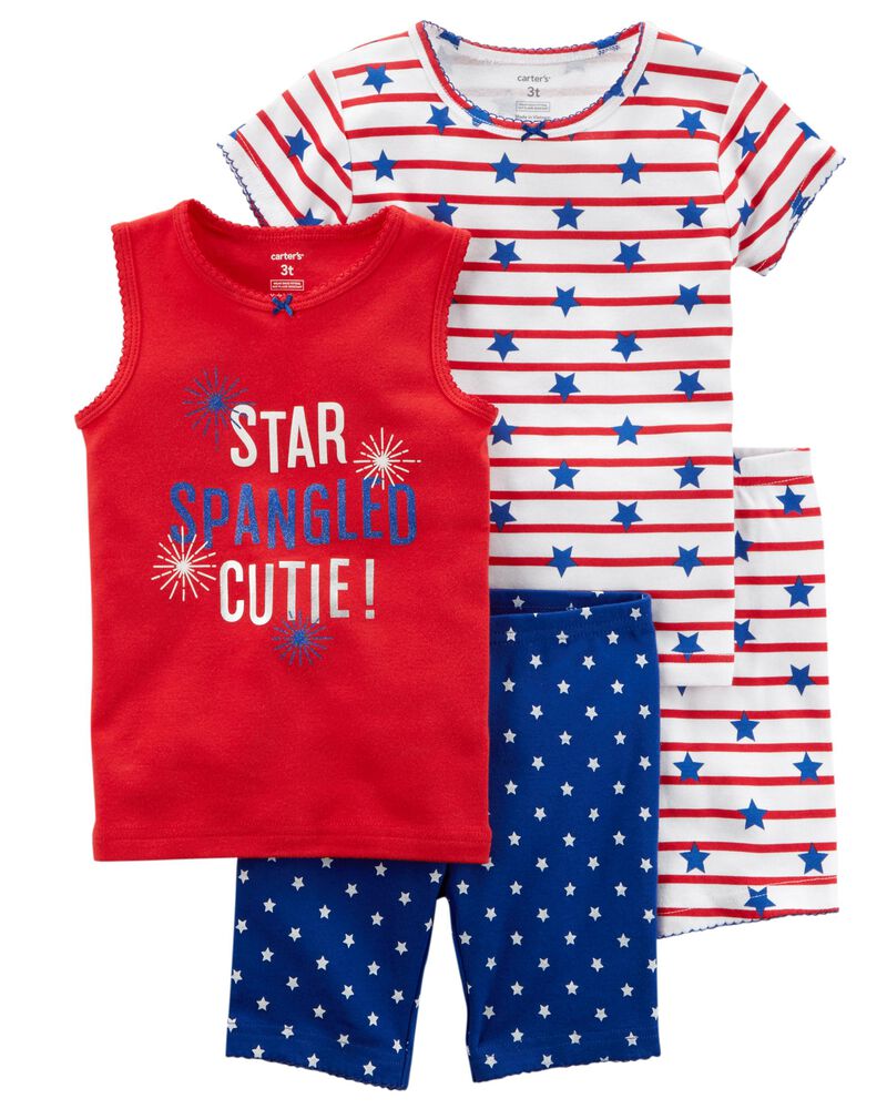 4 Piece 4th Of July Snug Fit Cotton Pjs Skiphop Com