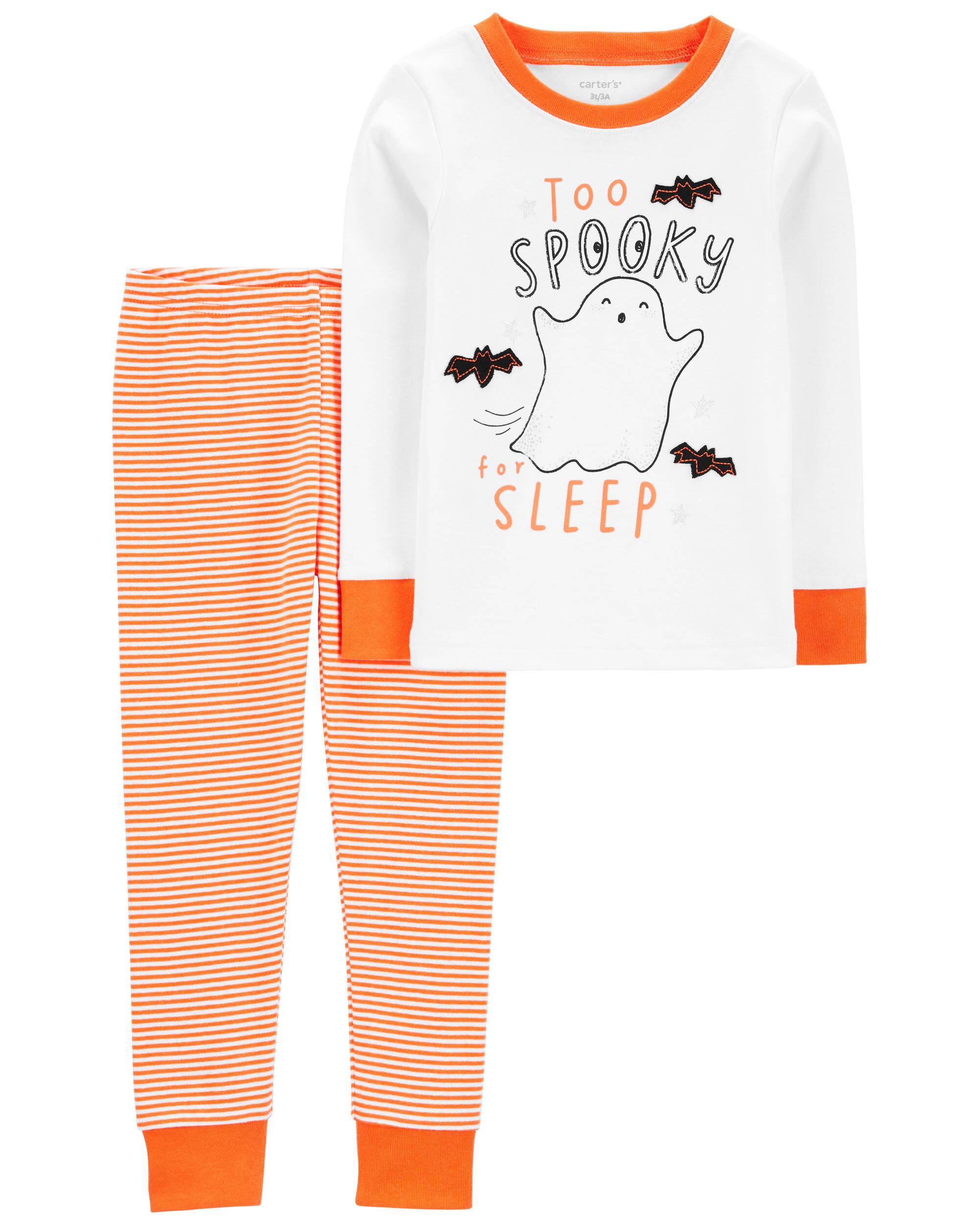 Orange Baby 2 Piece Halloween Ghosts 100 Snug Fit Cotton Pajamas skiphop
