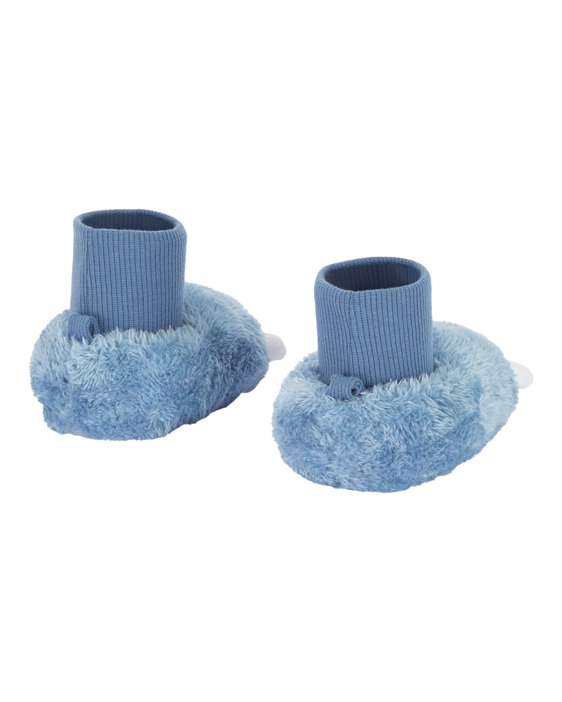 Baby Dinosaur Soft Slippers - Blue, image 2 of 3 slides