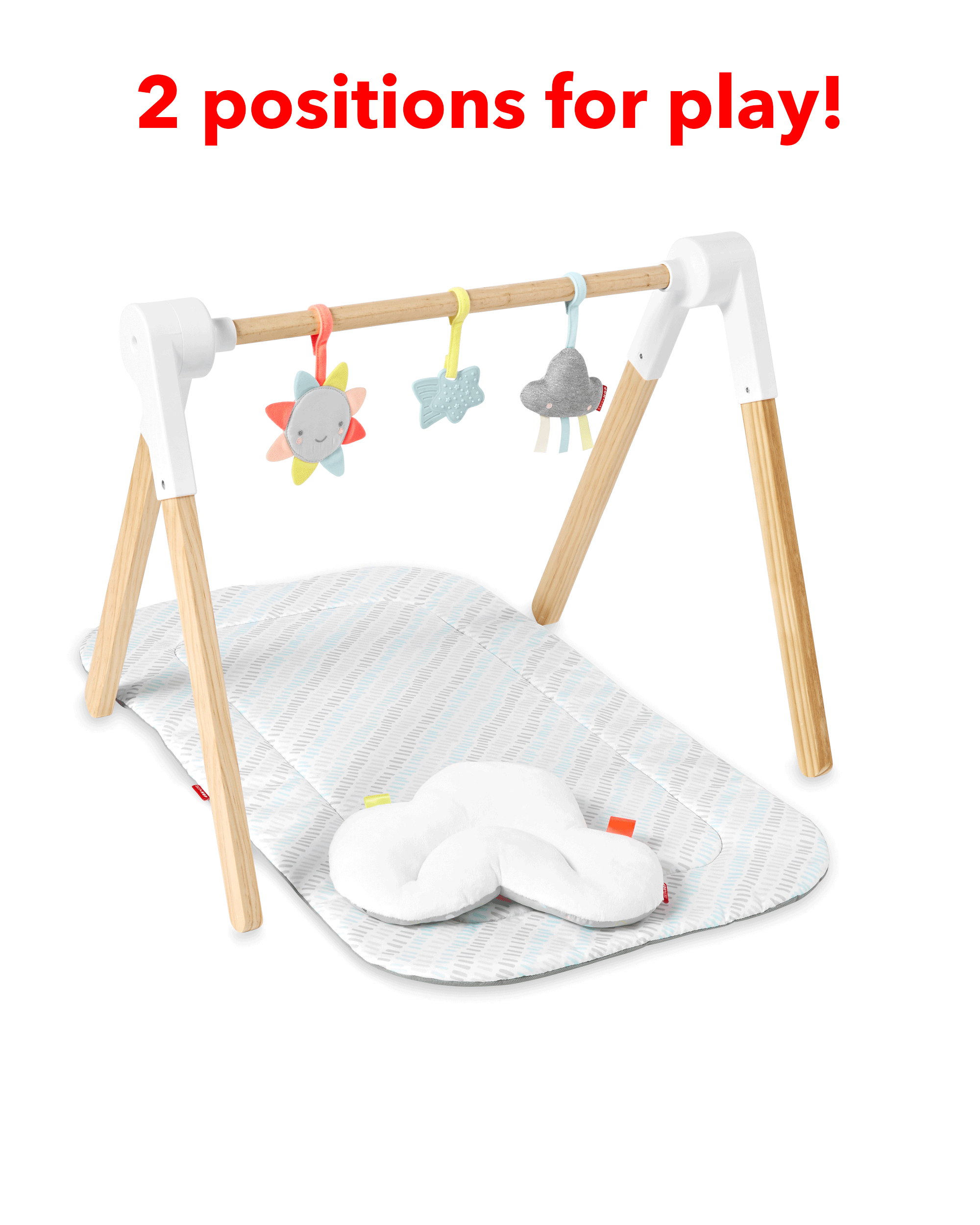 Silver Lining Cloud Wooden Activity Gym, image 3 of 13 slides