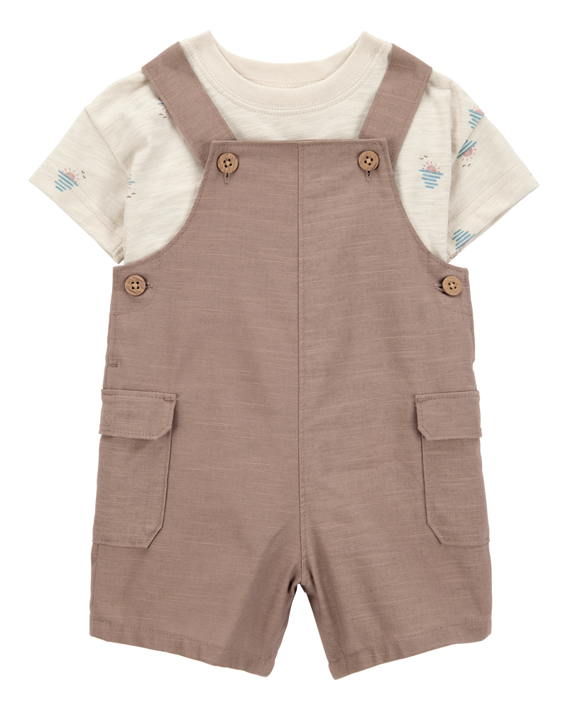 Baby 2-Piece Sunset Tee & Shortall Set, image 1 of 6 slides