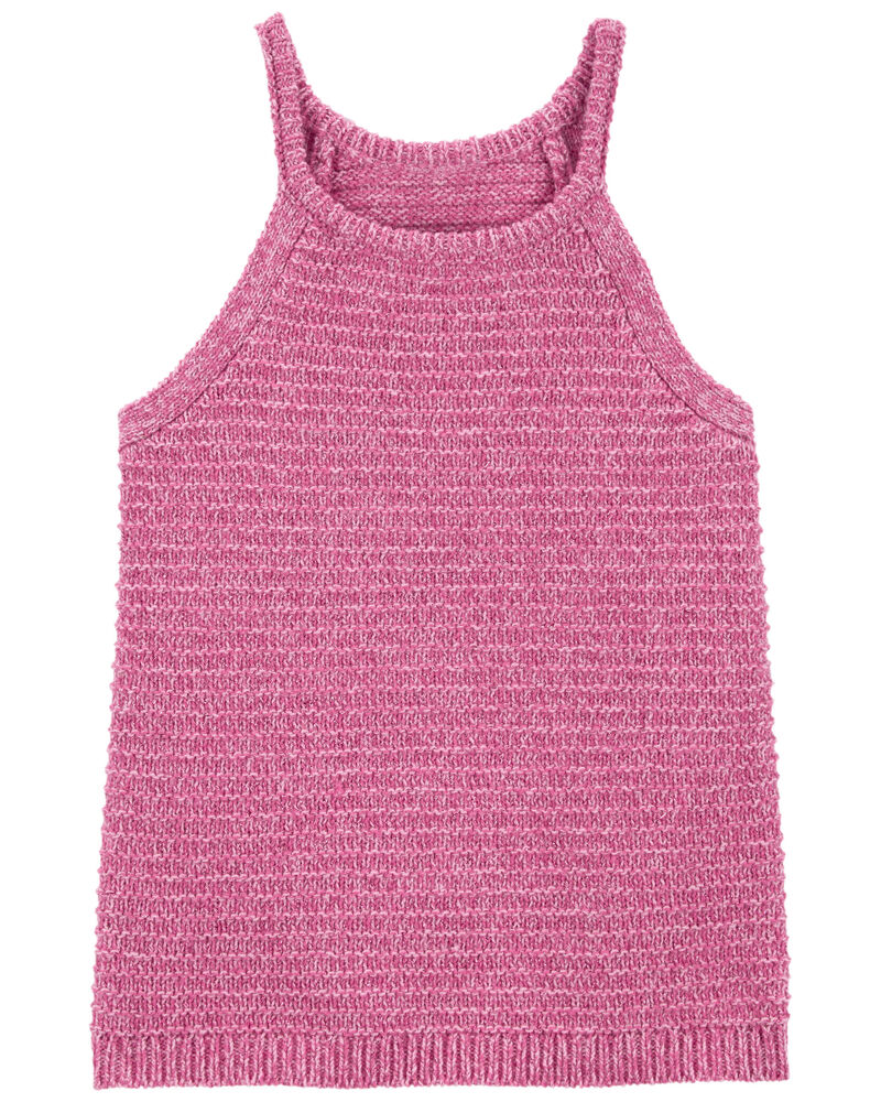 Toddler Halter Neck Crochet Sweater Tank, image 1 of 2 slides