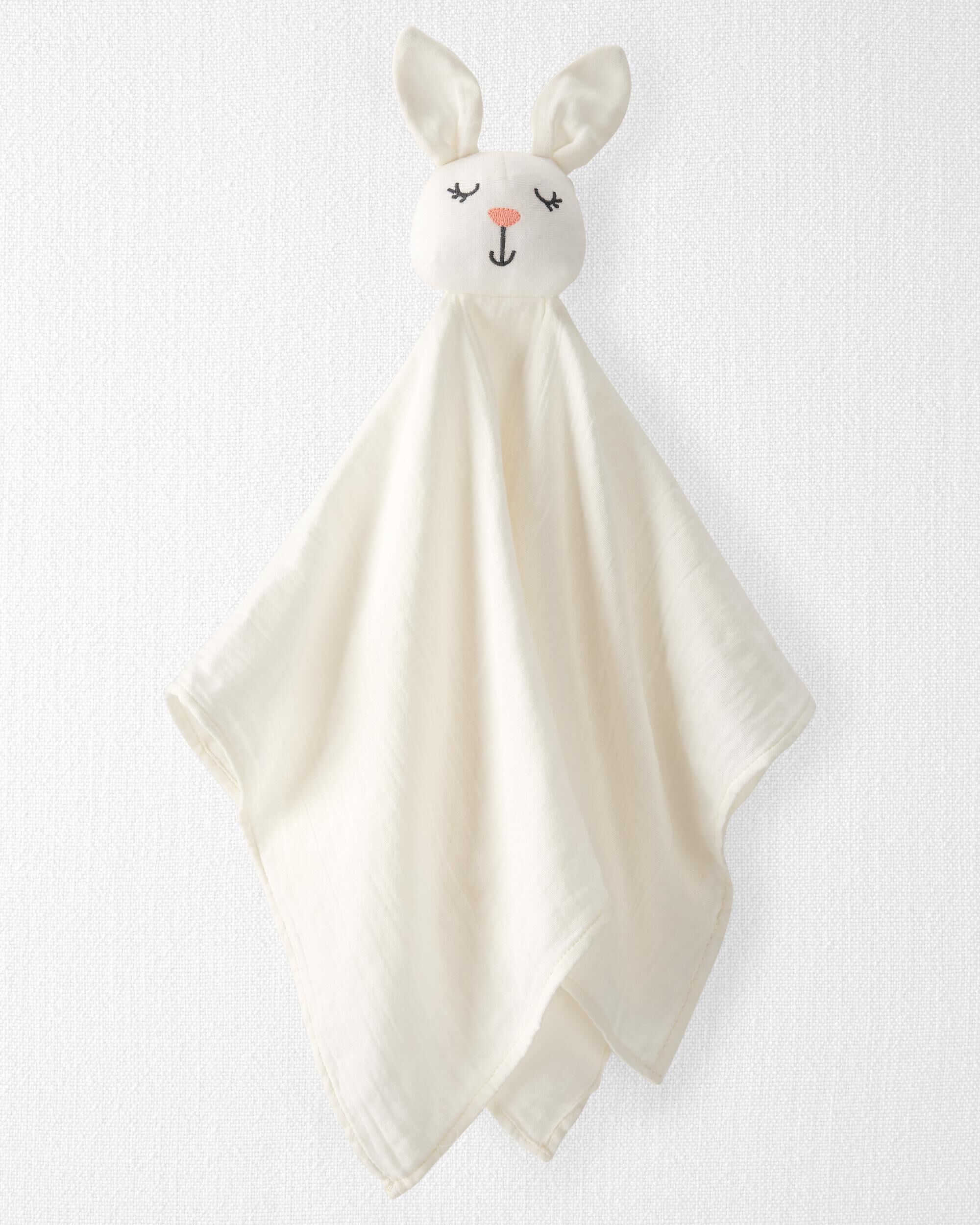 Little Planet Baby Girls Organic Cotton Muslin Bunny Lovey Baby Size OSZ Light Cream
