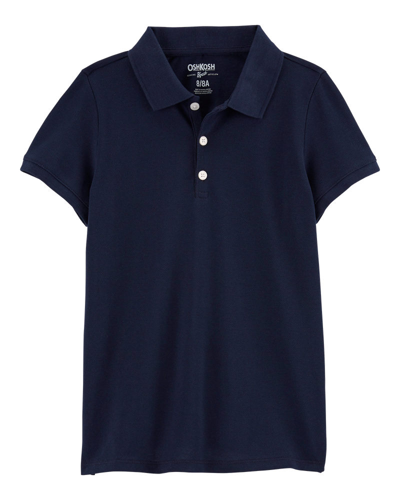 Kid Pique Cotton Uniform Polo, image 1 of 2 slides