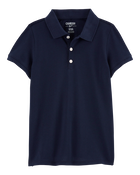 Kid Pique Cotton Uniform Polo, image 1 of 2 slides