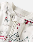 Baby Organic Cotton Sleep & Play Pajamas in Winter Village, image 2 of 4 slides