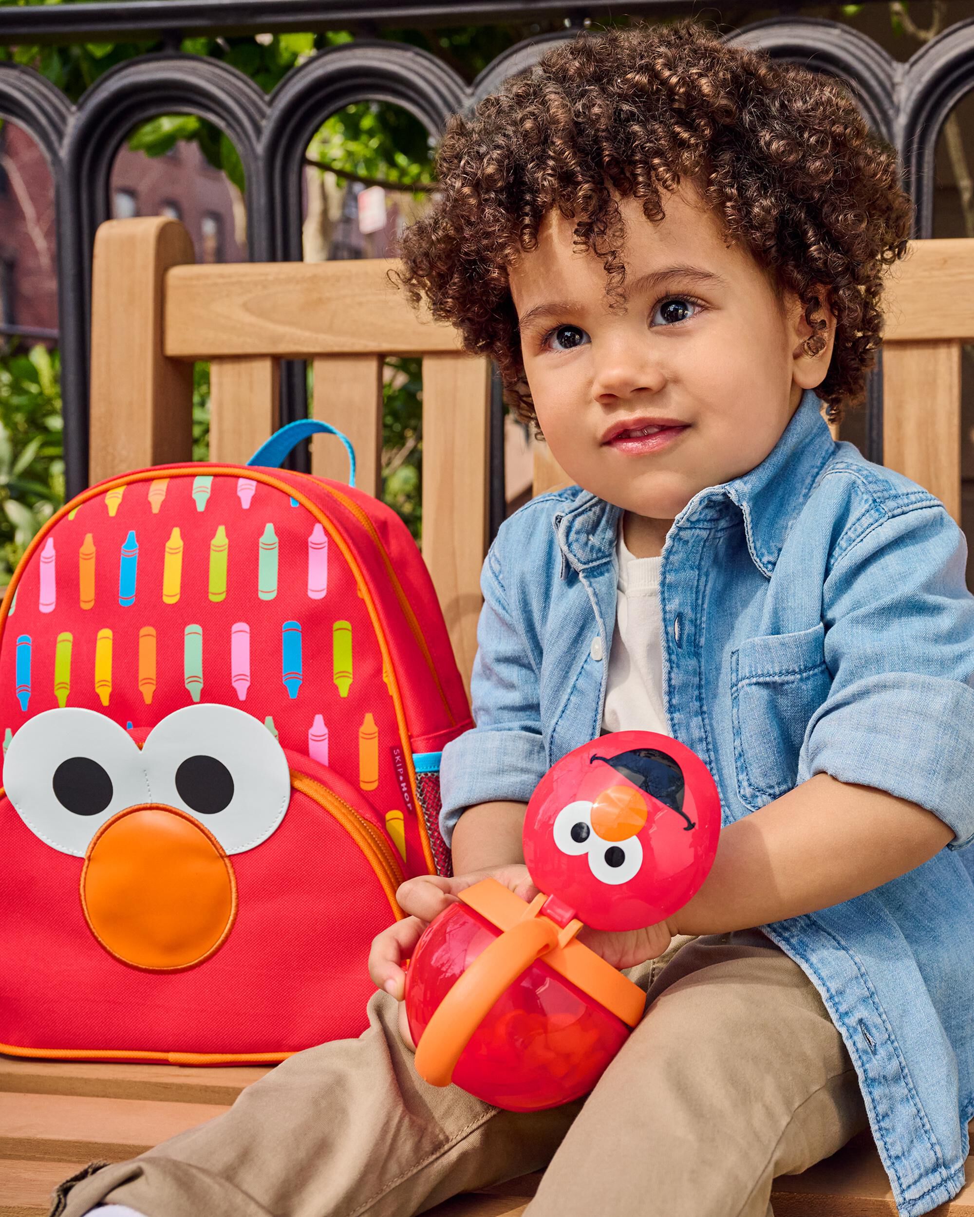 Sesame Street Little Kid Backpack Straw Bottle & Snack Cup Set - Elmo, image 4 of 8 slides