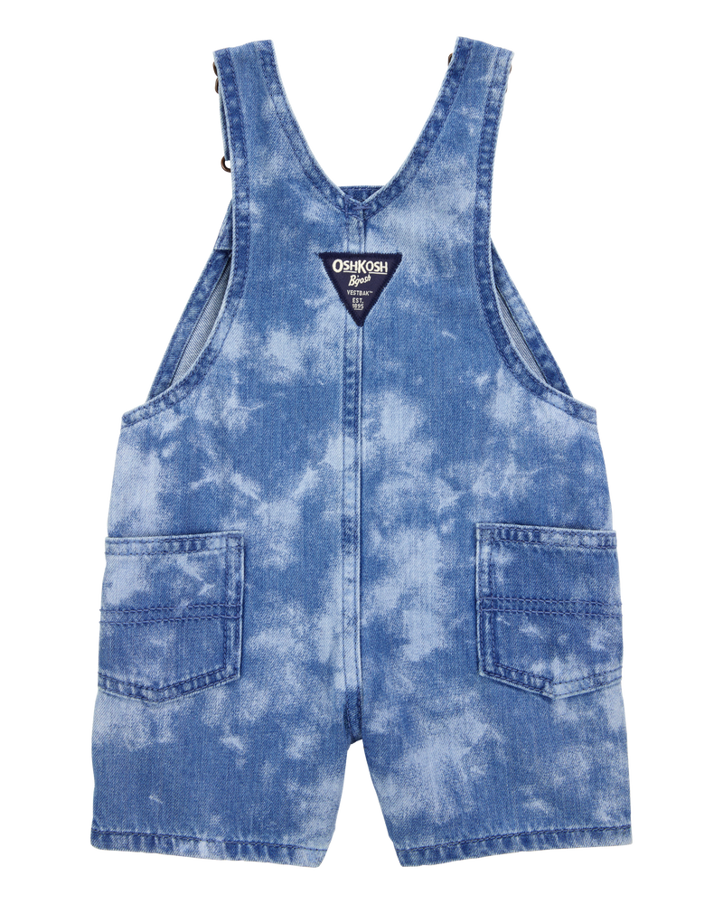 Baby Flag Print Tie Dye Shortalls - Blue, image 2 of 4 slides