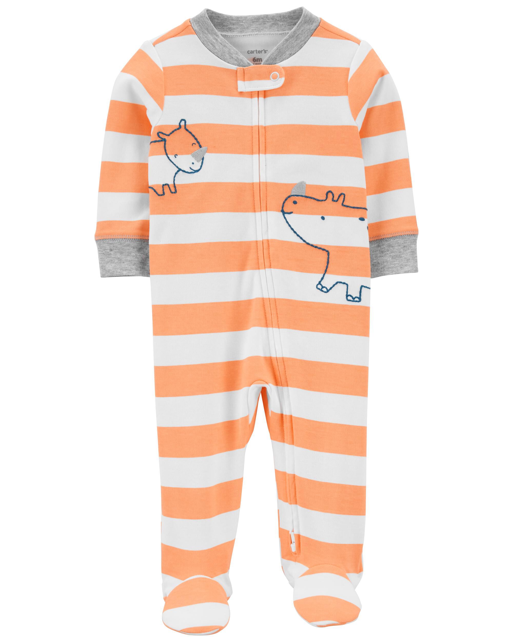 Baby Rhino 2 Way Zip Footie Pajamas
