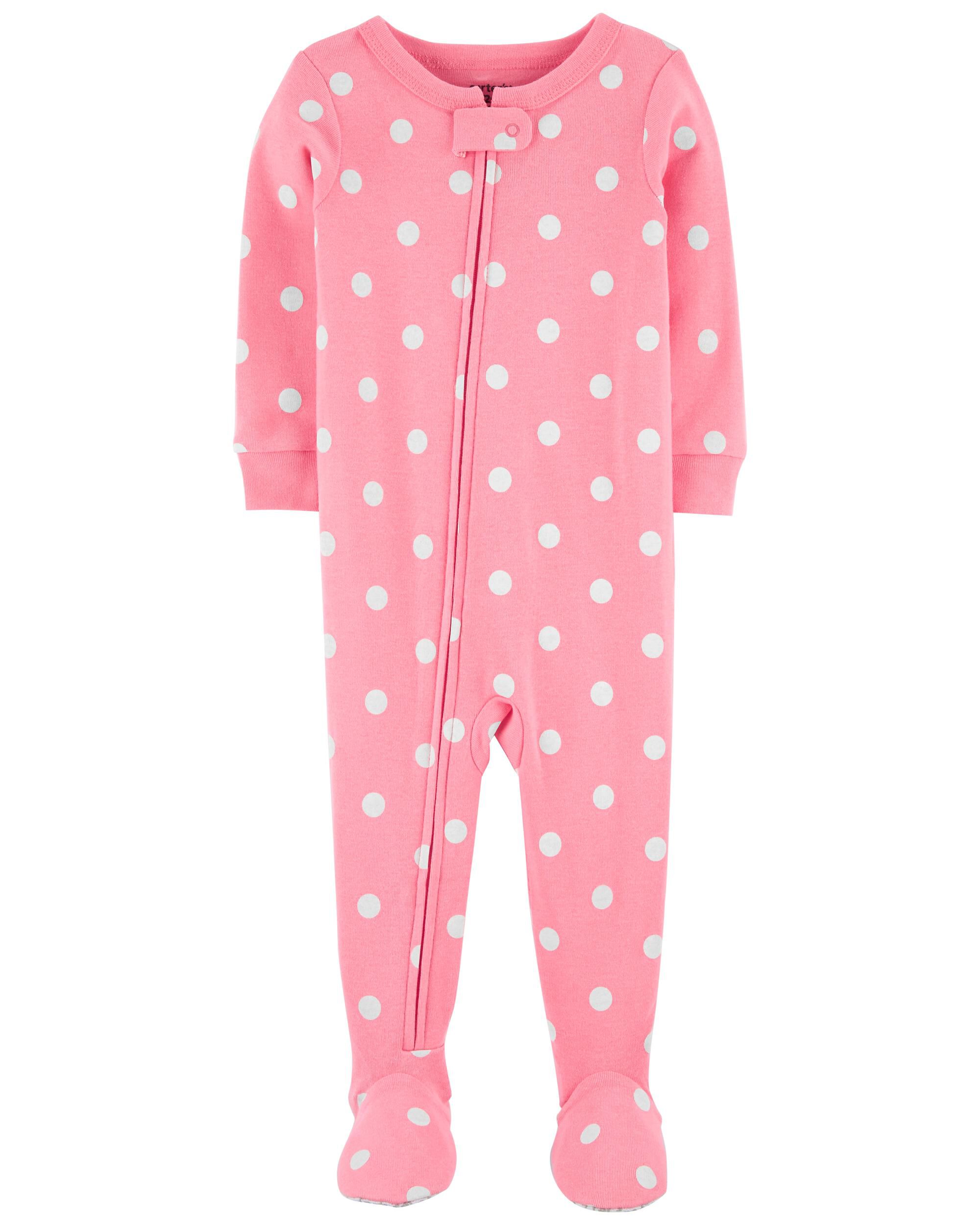 Pink polka dot pajamas clearance