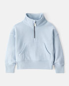 Toddler Girl Long-Sleeve Quarter-Zip Pullover Sweatshirt - Blue, image 1 of 3 slides