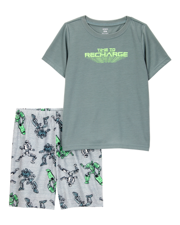 Boys Gaming Print Loose Fit 2-Piece Pajamas , 