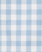 Baby 2-Piece Gingham Romper & Hat Set -Blue, image 2 of 3 slides
