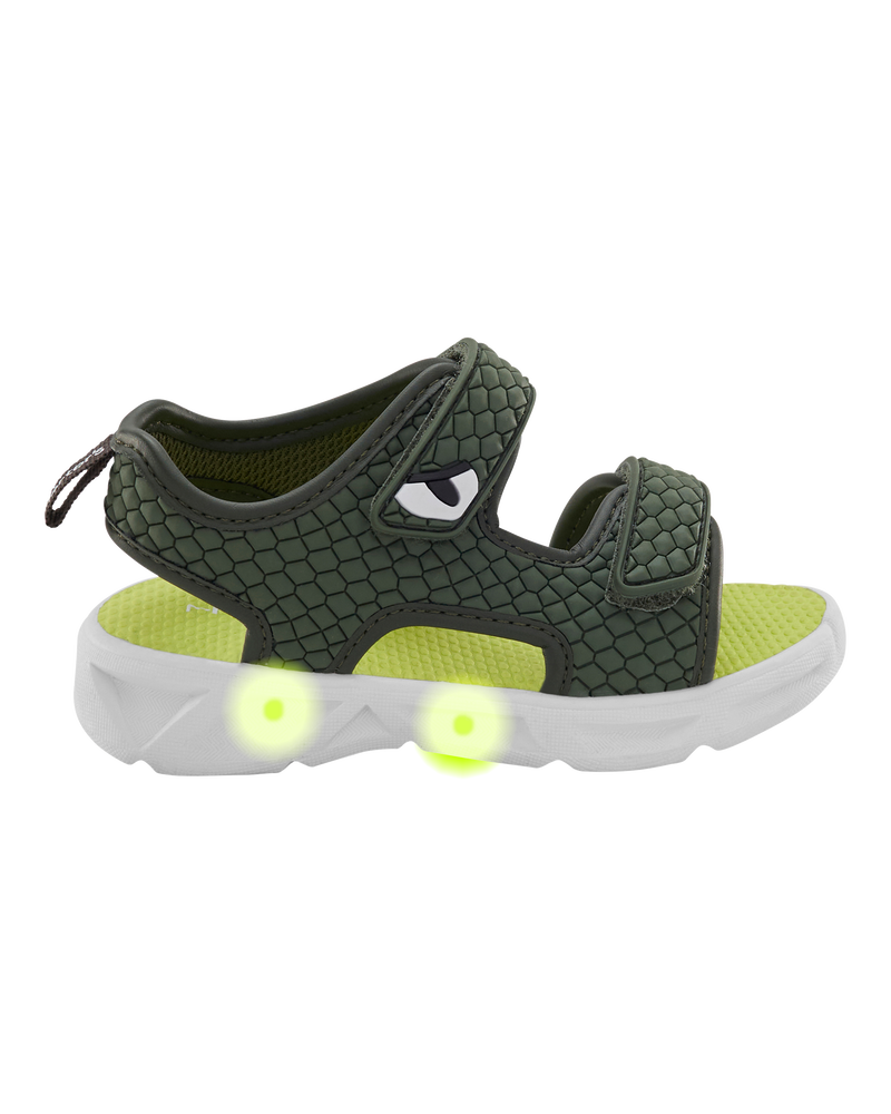 Toddler Rugged Light Up Sandals - Green, image 2 of 8 slides