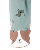 Baby Boy Dog Print 2-Way Zip Cotton Sleep & Play Pajamas - Green, image 2 of 4 slides